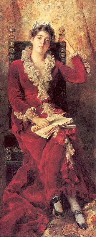 Makovsky, Konstantin Portrait of Julia Makovskaya, The Artist's Wife Norge oil painting art